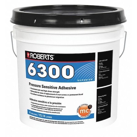 Roberts Floor Adhesive, 6300 Series, Off White, 4 gal, Pail R6300-4