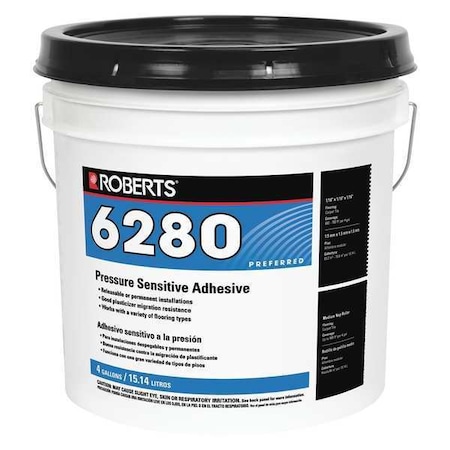 Roberts Floor Adhesive, 6280 Series, Off-White, 4 gal, Pail R6280-4