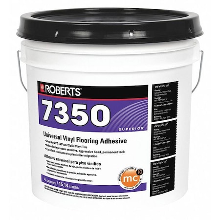 Roberts Floor Adhesive, 7350 Series, Off-White, 4 gal, Pail 7350-4