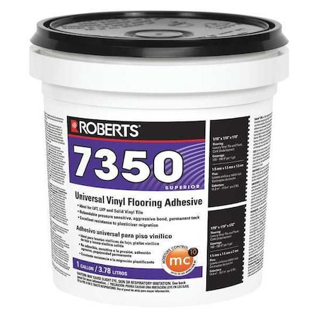 Roberts Floor Adhesive, 7350 Series, Beige, 4 gal, Pail 7350-1