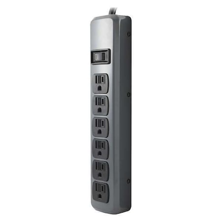 Power First Outlet Strip, 6 5-15R, 5-15P, 6 ft., Gray 36872 | Zoro