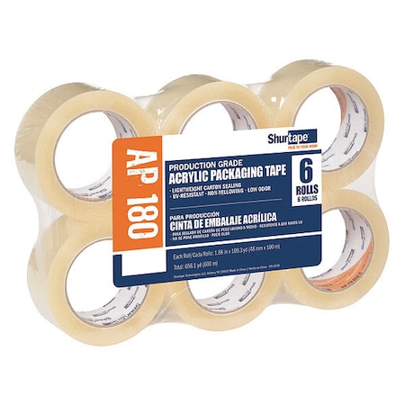 Shurtape Packaging Tape, 48mm W, 100m L, PK6 232516