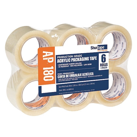 Shurtape Packaging Tape, 72mm W, 100m L, PK6 232517