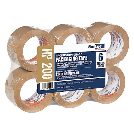 Shurtape Packaging Tape, 72mm W, 100m L, PK6 207239
