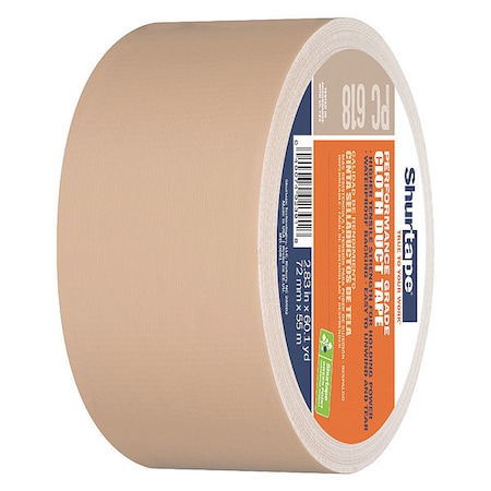 Shurtape Duct Tape, Tan, 60-1/8 yd L, 2-7/8 in W 105478