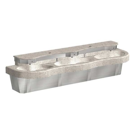 Acorn Controls Sensor, Smoky Granite, Three Station Sink, Bathroom Sink System 3793-0026