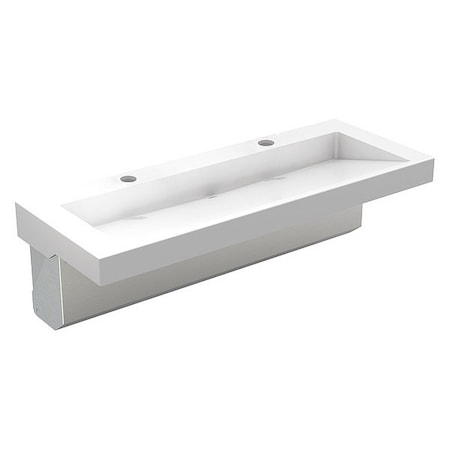 Acorn Controls Bathroom Sink, White, Rectangular, 48"x15" 3802-09-H1-OCC11