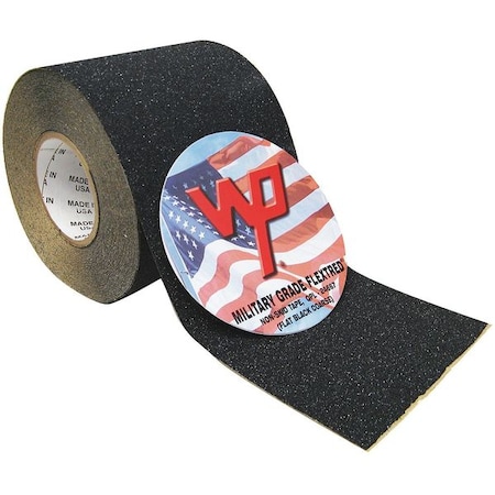 Military Grade Flextred Anti-Slip Tape Polymer 20 Grit Size, Black, 6" W x 60 ft. L, 54 mil Thick MG24.0660.BLA