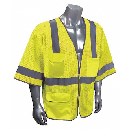 Condor High Visibility Vest, Yellow/Green, 5XL 53YN84