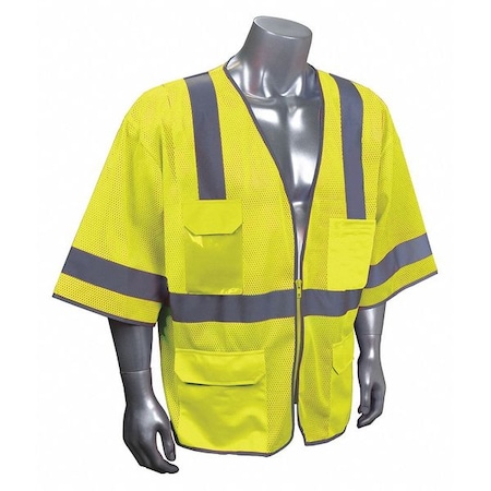 Condor High Visibility Vest, Yellow/Green, L 53YN79