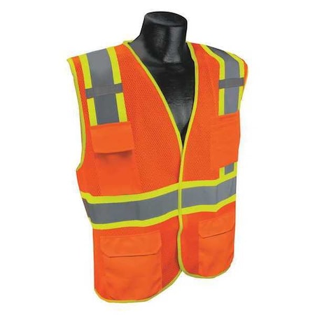 Condor High Visibility Vest, Orange/Red, L/XL 53YN54