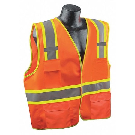 Condor High Visibility Vest, Orange/Red, L/XL 53YN62