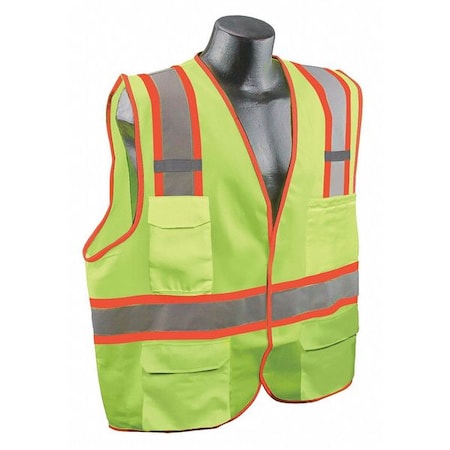 Condor High Visibility Vest, Yllw/Green, 2XL/3XL 53YN67