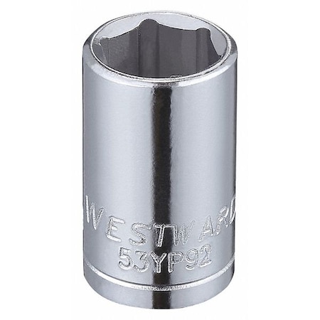 Westward WESTWARD 1/4 in Drive, 9mm Hex Metric, Socket, 6 Points, Steel, Chrome, 9 mm 53YP92