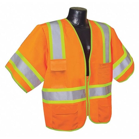 Condor High Visibility Vest, Orange/Red, 2XL 53YP38