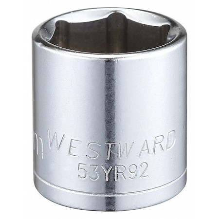 Westward WESTWARD 3/8 in Drive, 20mm Hex Metric Socket, 6 Points, Steel, Chrome, 20 mm 53YR92