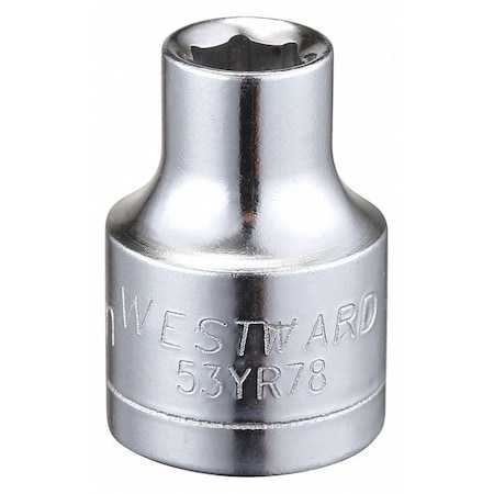 Westward WESTWARD 3/8 in Drive, 6mm Hex Metric, Socket, 6 Points, Steel, Chrome, 6 mm 53YR78