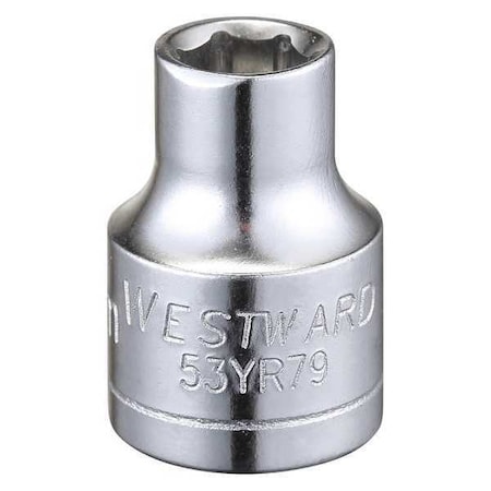 Westward WESTWARD 3/8 in Drive, 7mm Hex Metric, Socket, 6 Points, Steel, Chrome, 7 mm 53YR79