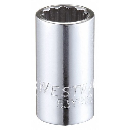Westward WESTWARD 1/4 in Drive, 5/16" Triple Square SAE Socket, 12 Points, Steel, Chrome, 5/16 in 53YR02