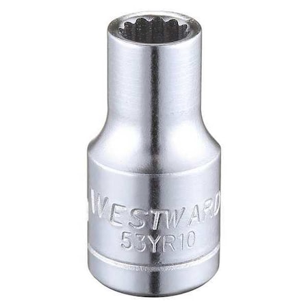 Westward WESTWARD 1/4 in Drive, 5mm Triple Square Metric Socket, 12 Points, Steel, Chrome, 5 mm 53YR10