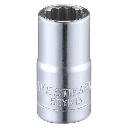 Westward WESTWARD 1/4 in Drive, 7mm Triple Square Metric, Socket, 12 Points, Steel, Chrome, 7 mm 53YR13