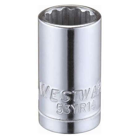Westward WESTWARD 1/4 in Drive, 8mm Triple Square Metric Socket, 12 Points, Steel, Chrome, 8 mm 53YR14