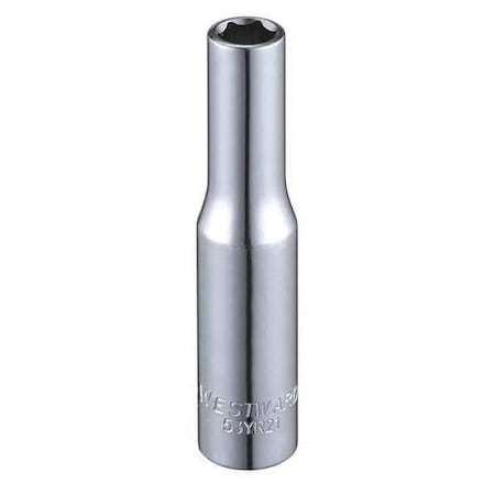 Westward WESTWARD 1/4 in Drive, 7/32" Hex SAE Socket, 6 Points, Steel, Chrome, 7/32 in 53YR21