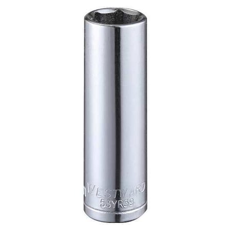 Westward WESTWARD 1/4 in Drive, 11mm Hex Metric, Socket, 6 Points, Steel, Chrome, 11 mm 53YR39