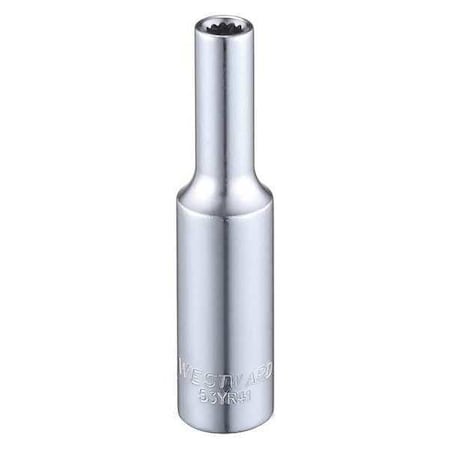 Westward WESTWARD 1/4 in Drive, 5/32" Triple Square SAE Socket, 12 Points, Steel, Chrome, 5/32 in 53YR41