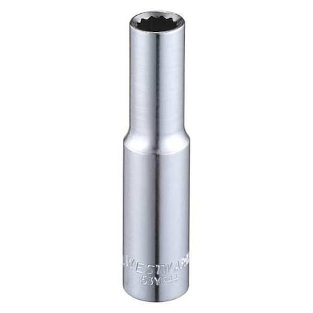 Westward WESTWARD 1/4 in Drive, 1/4" Triple Square SAE Socket, 12 Points, Steel, Chrome, 1/4 in 53YR44