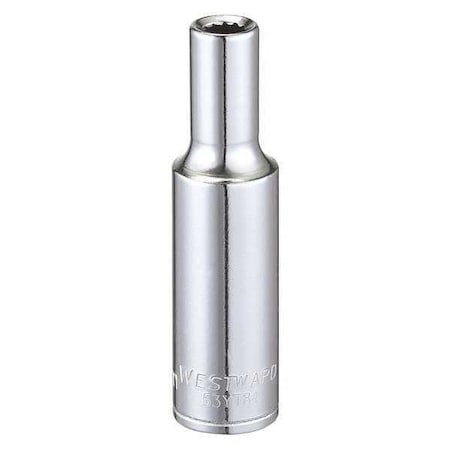 Westward WESTWARD 3/8 in Drive, 6mm Triple Square Metric Socket, 12 Points, Steel, Chrome, 6 mm 53YT84