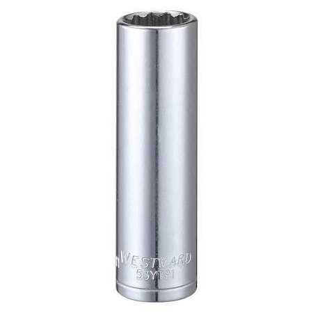 Westward WESTWARD 3/8 in Drive, 13mm Triple Square Metric Socket, 12 Points, Steel, Chrome, 13 mm 53YT91
