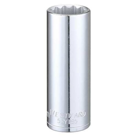 Westward WESTWARD 3/8 in Drive, 17mm Triple Square Metric Socket, 12 Points, Steel, Chrome, 17 mm 53YT95