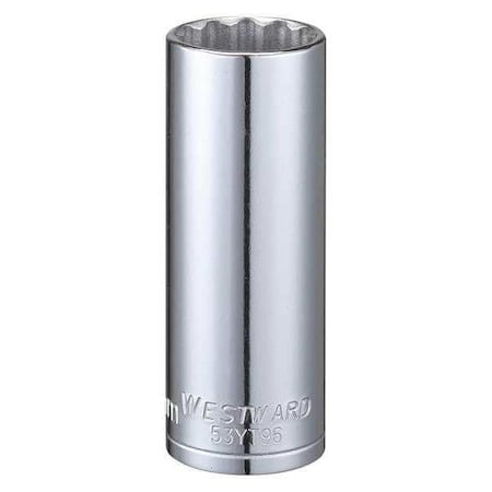 Westward WESTWARD 3/8 in Drive, 18mm Triple Square Metric Socket, 12 Points, Steel, Chrome, 18 mm 53YT96