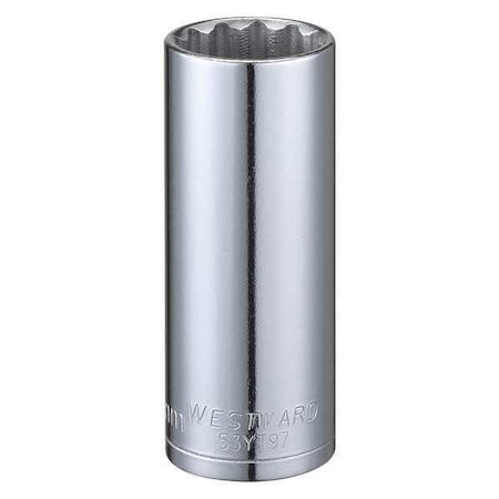 Westward WESTWARD 3/8 in Drive, 19mm Triple Square Metric, Socket, 12 Points, Steel, Chrome, 19 mm 53YT97