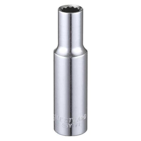 Westward WESTWARD 3/8 in Drive, 5/16" Triple Square SAE Socket, 12 Points, Steel, Chrome, 5/16 in 53YT71