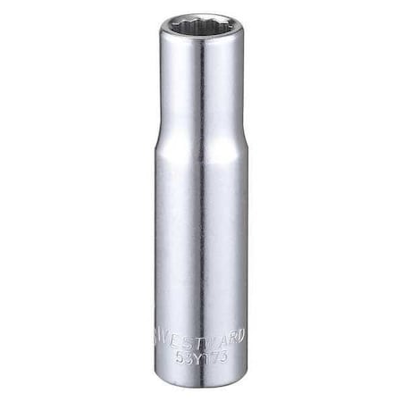 Westward WESTWARD 3/8 in Drive, 3/8" Triple Square SAE, Socket, 12 Points, Steel, Chrome, 3/8 in 53YT73
