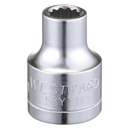 Westward WESTWARD 3/8 in Drive, 6mm Triple Square Metric, Socket, 12 Points, Steel, Chrome, 6 mm 53YT14