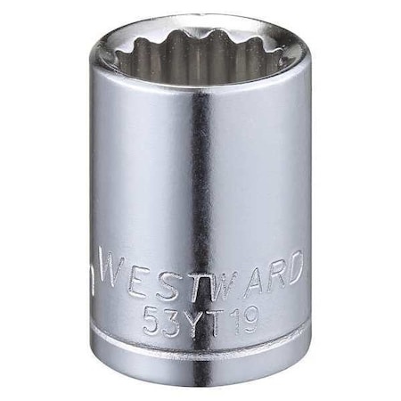 Westward WESTWARD 3/8 in Drive, 11mm Triple Square Metric Socket, 12 Points, Steel, Chrome, 11 mm 53YT19