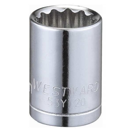 Westward WESTWARD 3/8 in Drive, 12mm Triple Square Metric Socket, 12 Points, Steel, Chrome, 12 mm 53YT20