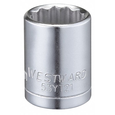 Westward WESTWARD 3/8 in Drive, 13mm Triple Square Metric, Socket, 12 Points, Steel, Chrome, 13 mm 53YT21