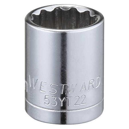 Westward WESTWARD 3/8 in Drive, 14mm Triple Square Metric Socket, 12 Points, Steel, Chrome, 14 mm 53YT22