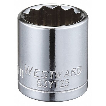 Westward WESTWARD 3/8 in Drive, 17mm Triple Square Metric, Socket, 12 Points, Steel, Chrome, 17 mm 53YT25