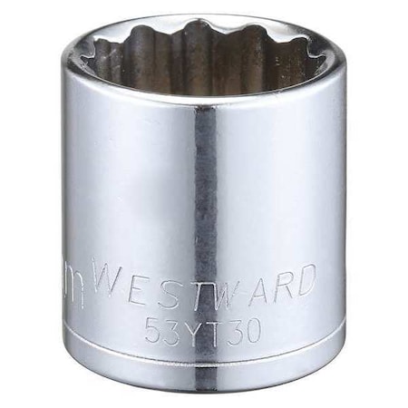 Westward WESTWARD 3/8 in Drive, 22mm Triple Square Metric, Socket, 12 Points, Steel, Chrome, 22 mm 53YT30