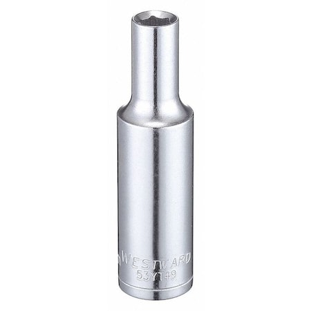 Westward WESTWARD 3/8 in Drive, 6mm Hex Metric Socket, 6 Points, Steel, Chrome, 6 mm 53YT49