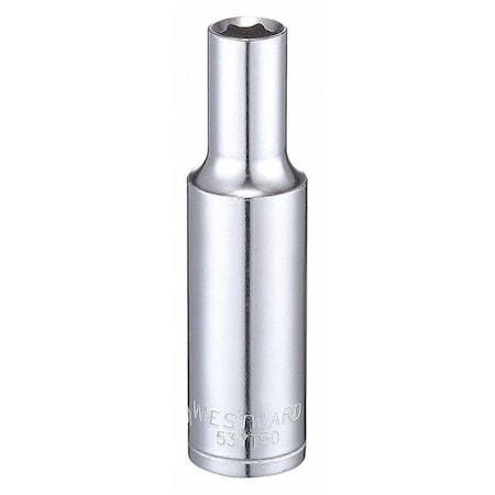 Westward WESTWARD 3/8 in Drive, 7mm Hex Metric Socket, 6 Points, Steel, Chrome, 7 mm 53YT50