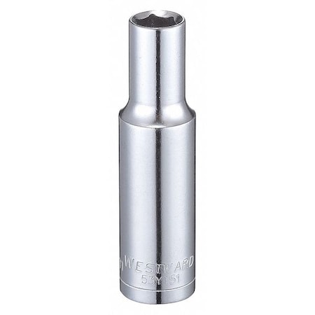 Westward WESTWARD 3/8 in Drive, 8mm Hex Metric, Socket, 6 Points, Steel, Chrome, 8 mm 53YT51