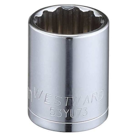 Westward 1/2 in Drive, 22mm Torx(R) Metric Socket, 12 Points 53YU73