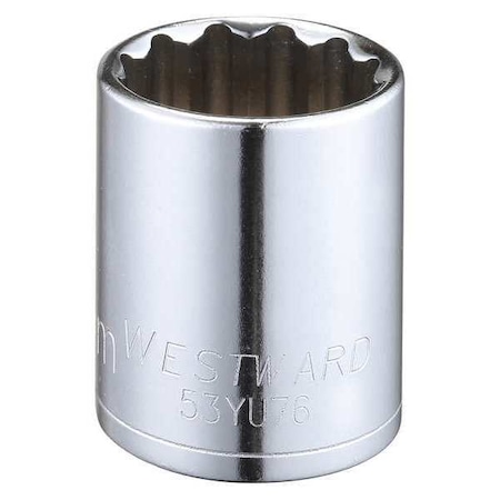 Westward WESTWARD 1/2 in Drive, 25mm Triple Square Metric Socket, 12 Points, Steel, Chrome, 25 mm 53YU76