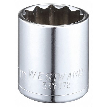 Westward WESTWARD 1/2 in Drive, 27mm Triple Square Metric Socket, 12 Points, Steel, Chrome, 27 mm 53YU78